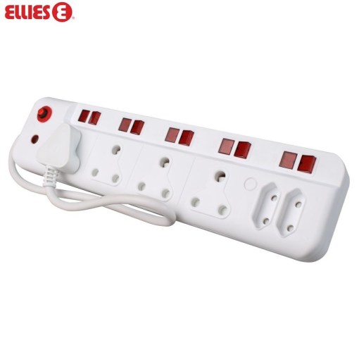 Ellies 6 Way Multi-Plug Switched Illuminated