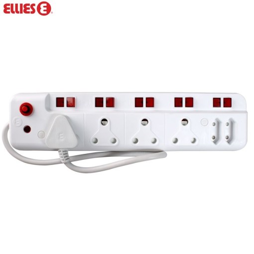 Ellies 6 Way Multi-Plug Switched Illuminated FEMS5IC