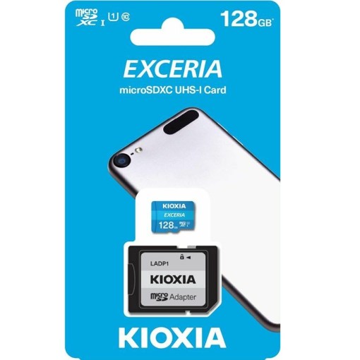Kioxia 128GB microSD Exceria Memory Card with Adapter LMEX1L128GG2