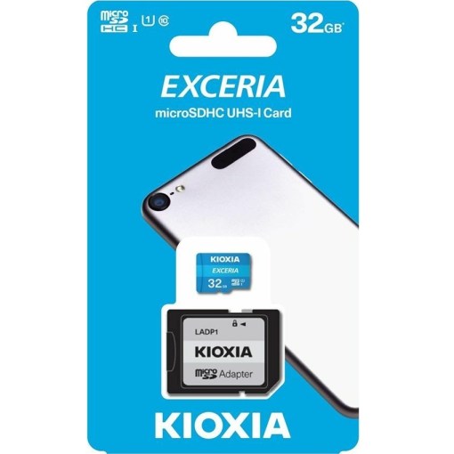 Kioxia 32GB microSD Exceria Memory Card with Adapter LMEX1L032GG2