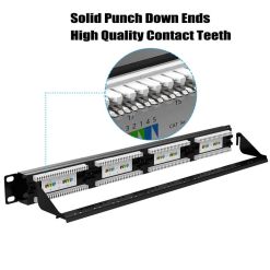 Patch Panel Cat5e 24 Port Punch Down Ends