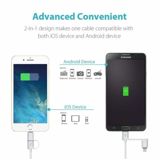 ROMOSS 2in1 iPhone and Android Charging Cable CB20