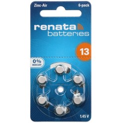 Renata 13 Zinc Air Hearing Aid Batteries