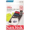Sandisk Ultra 32GB microSDHC UHS l Card With Adapter SDSQUNR-032G-GN3MA