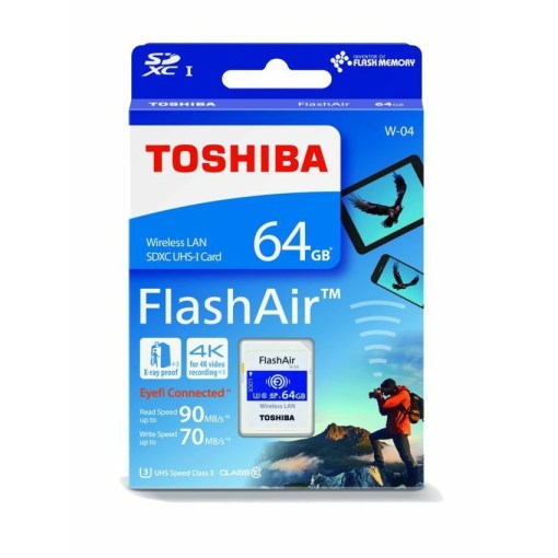 Toshiba 64GB Wireless LAN FlashAir SDHC UHS-I Memory Card W04