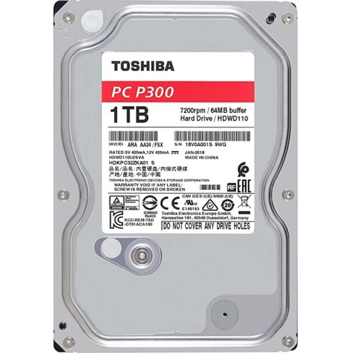 Toshiba P300 1TB 3.5 Desktop PC Hard Drive HDWD110
