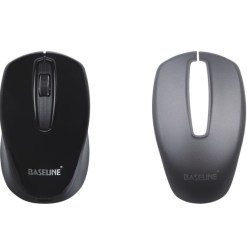 Baseline Wireless Optical 2.4GHz Mouse Black With Spare Top Cover