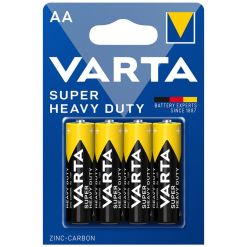 Varta Super Heavy Duty AA Zinc Carbon Batteries 4 Pack