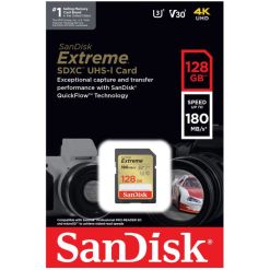 SanDisk Extreme 128GB SDXC UHS-I Card Speed Up To 180MBs