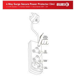 Ellies 4 Way Surge-Power Protector FBWPX4-5