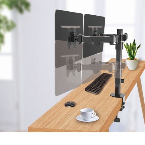 Ellies Double Arm 13inch 32inch Height Adjustable Monitor Mount