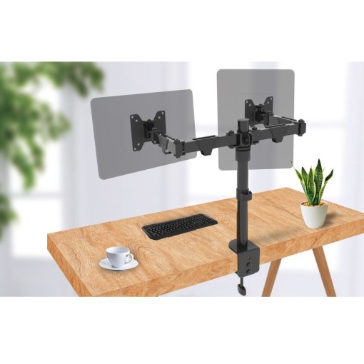 Ellies Double Arm DSKD Height Adjustable Monitor Mount