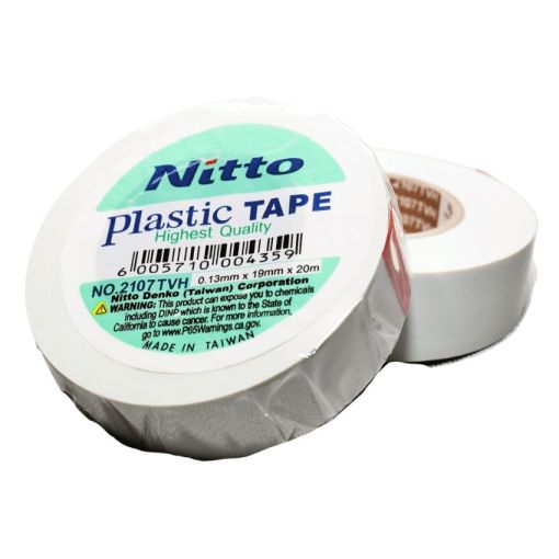 Nitto White Insulation Tape 19mm x 20 meter Roll Pack of 10