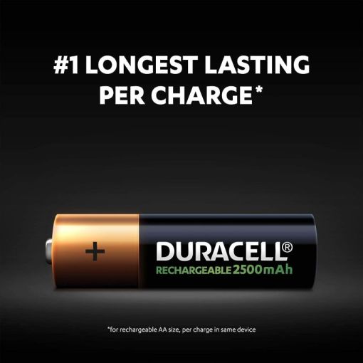 Duracell Rechargeable AA 2500mAh Batteries Just Electronics Pack of 4