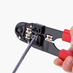 RJ45 Crimping Tool With Integrated Cutter and Stripper Tool