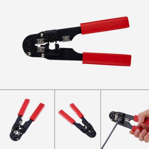 RJ45 Crimping Tool with Cable Stripper Uses