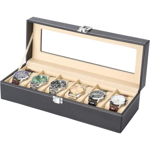 Watch Box Display Case Organizer For 6 Watches