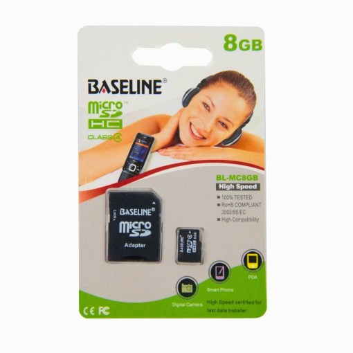 Baseline 8GB microSD Memory Card With SD Adapter