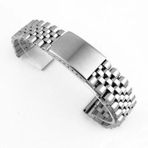 Solid Stainless Steel Jubilee Watch Bracelet Fold-Over Deployant Clasp